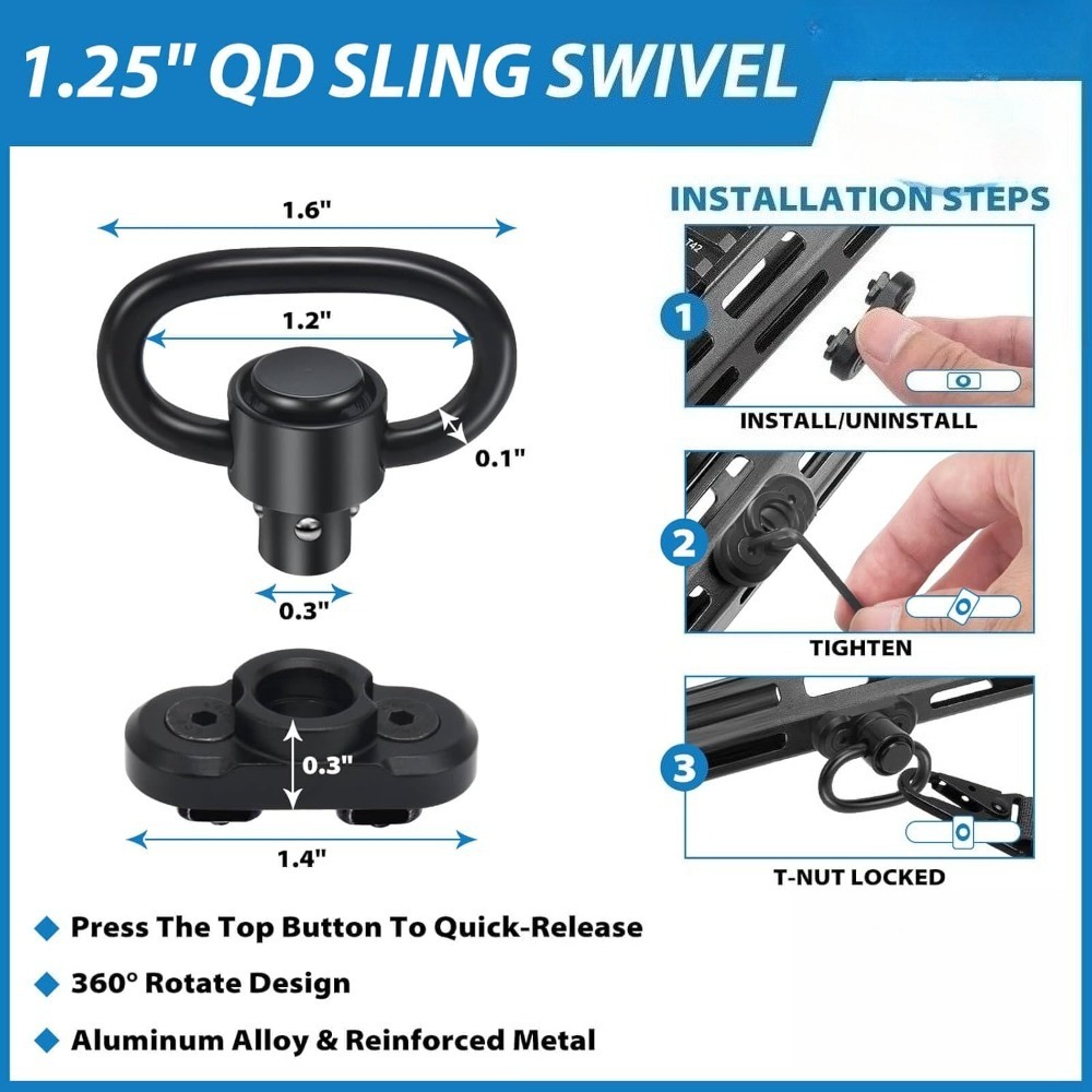 Sangle tactique 2 points pour  - Rifle Sling Swivel avis et prix