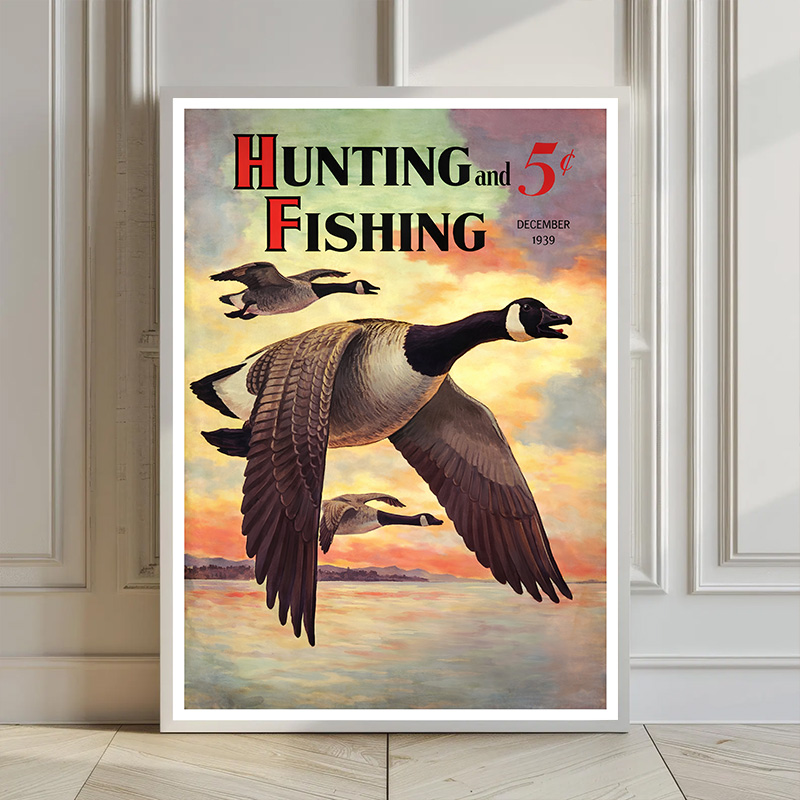 Affiche vintage de magazine am - Outdoor Hunting And Fishing Magazines avis et prix